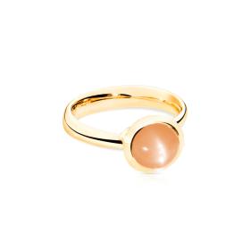 Gelbgold, Ringe, Tamara Comolli BOUTON Ring small Oranger Mondstein R-BOU-s-MoOr-yg