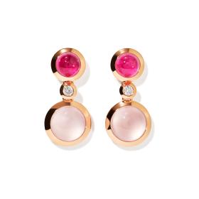 Roségold, Ohrringe, Tamara Comolli BOUTON Ohrringe 2 Cabochons 'Blush' E-BOU-2-Blu-Cl-rg