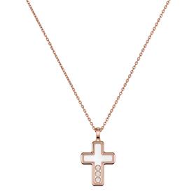 Roségold, Halsschmuck, Chopard Happy Diamonds Cross Anhänger 79A409-5001