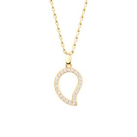 Gelbgold, Halsschmuck, Tamara Comolli SIGNATURE Anhänger large mit Diamant Pavé  P-Sig-l-pl-yg