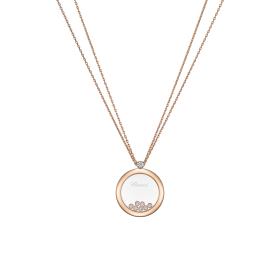 Roségold, Halsschmuck, Chopard Happy Diamonds Icons Anhänger mit Halskette 799450-5001