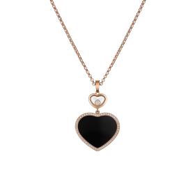 Roségold, Halsschmuck, Chopard Happy Hearts Anhänger mit Halskette 79A075-5291