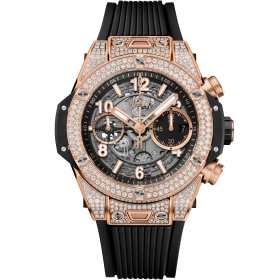 Herrenuhr, Hublot Unico King Gold Pavé  441.OX.1181.RX.1704