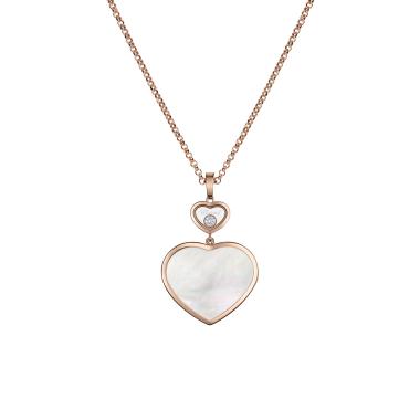 Halsschmuck, Roségold, Chopard Happy Hearts Anhänger mit Halskette