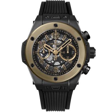 Herrenuhr, Automatik, Hublot Unico Ceramic Magic Gold 