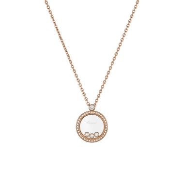 Halsschmuck, Roségold, Chopard Happy Diamonds Icons Anhänger mit Halskette