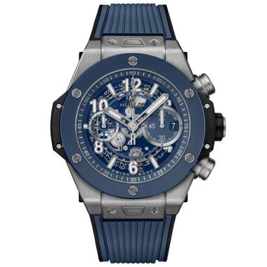 Herrenuhr, Automatik, Hublot Unico Titanium Blue Ceramic 