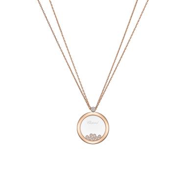 Halsschmuck, Roségold, Chopard Happy Diamonds Icons Anhänger mit Halskette