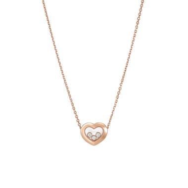 Halsschmuck, Roségold, Chopard Happy Diamonds Icons Halskette