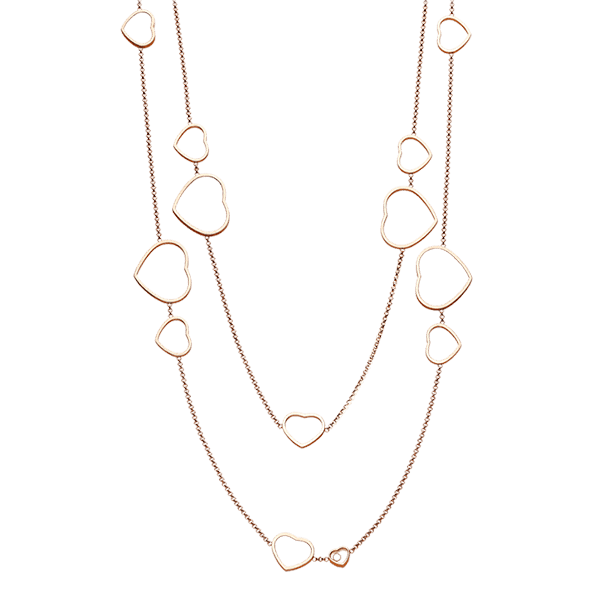 Chopard Happy Hearts Halskette in Rosegold mit Diamantenen Modell 817482-5001