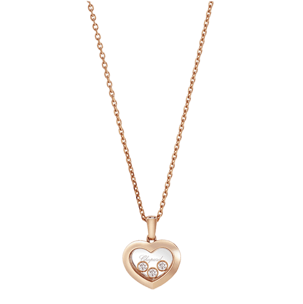 Chopard Happy Diamonds Icons Halskette mit Anhaenger in Rosegold mit Diamanten Modell 79A611-5001