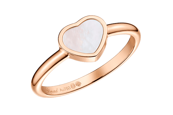 Chopard My Happy Hearts Ring in Rosegold mit weissem Perlmutt Modell 82A086-5300