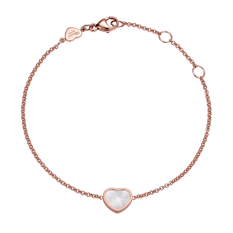 Chopard My Happy Hearts Armband in Rosegold mit weissem Perlmutt in Herzform Modell 85A086-5031