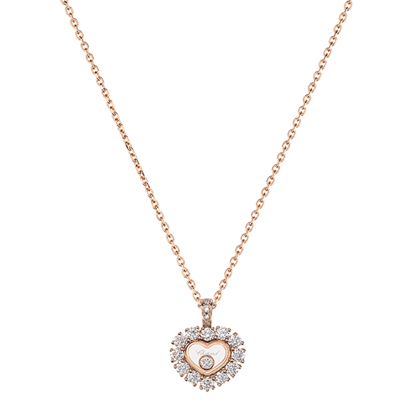 Chopard Happy Diamonds Icons Halskette mit Anhaenger in Rosegold mit Diamanten Modell 79A616-5001