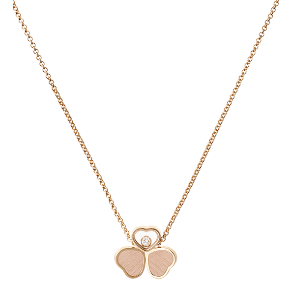 Chopard Happy Hearts Wings Halskette mit Anhaenger in Rosegold mit einem Diamanten Modell 81A083-5711