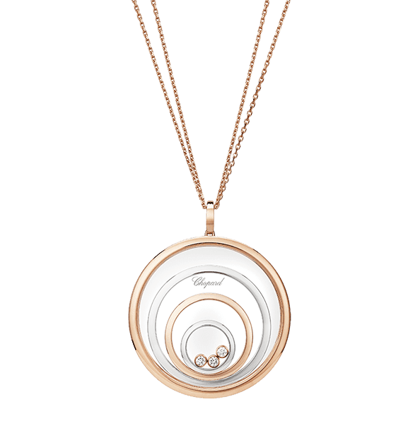 Chopard Happy Spirit Halskette mit Anhaenger in Rosegold und Weissgold mit Diamanten Modell 798233-9001